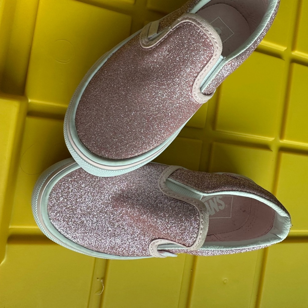 Vans Glittery Pink Kids Slip-On Sneakers